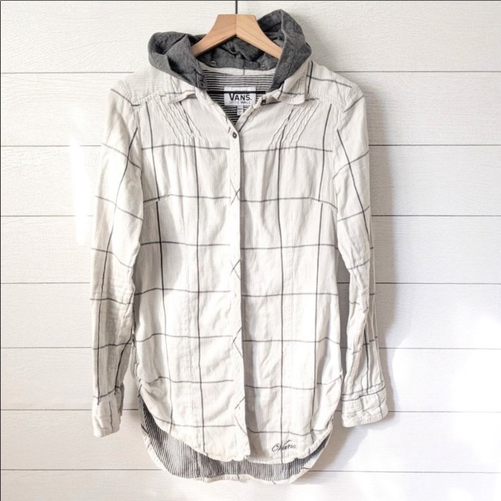 Vans flannel sweater with hoodie